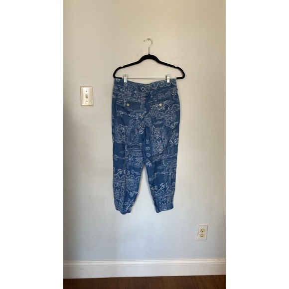 Cato Jogger Pants Womens‎ 12 Blue Bandana Floral Boho Lounge Elastic Festival - Picture 6 of 15